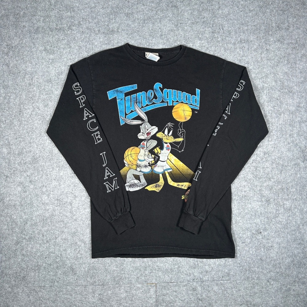 Junk Food Space Jam Long Sleeve Shirt Men Small Black Tune Squad Bugs Daffy